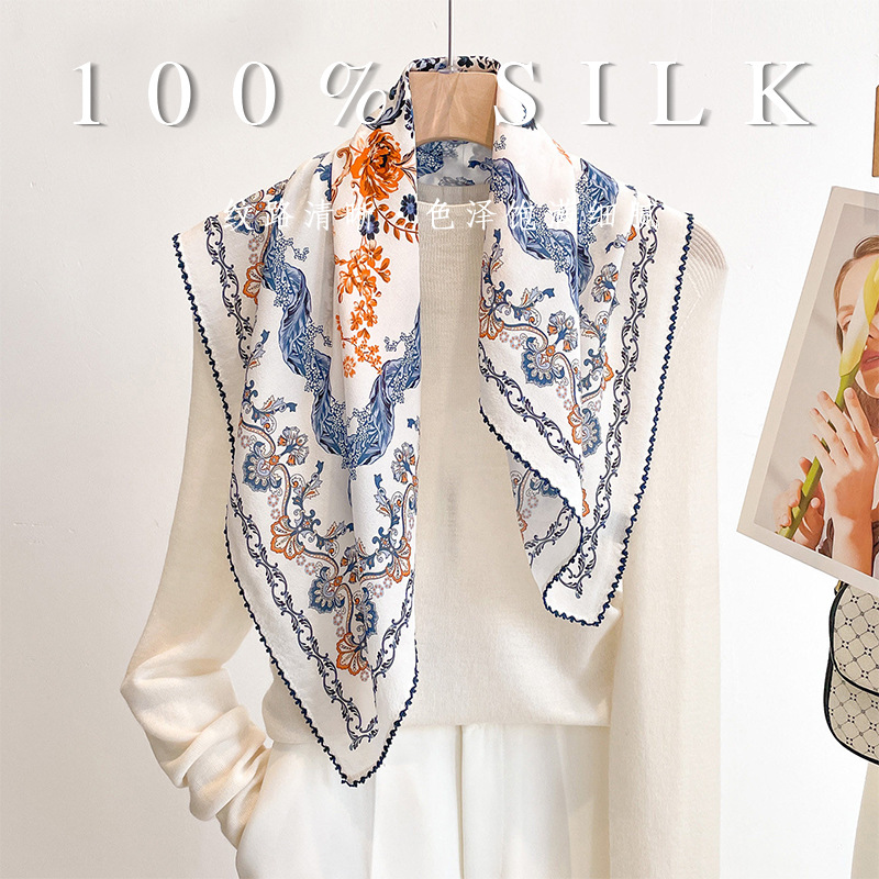 Discount Luxury Bags - Luksusowa apaszka kwadratowa ze 100% jedwabiu